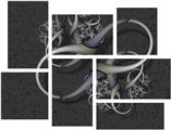 Cs4 - 7 Piece Fabric Peel and Stick Wall Skin Art (50x38 inches)