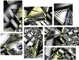 Like Clockwork - 7 Piece Fabric Peel and Stick Wall Skin Art (50x38 inches)