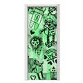 Scene Kid Sketches Green Door Skin (fits doors up to 34x84 inches)
