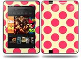 Kearas Polka Dots Pink On Cream Decal Style Skin fits Amazon Kindle Fire HD 8.9 inch