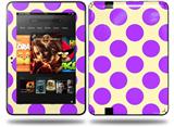 Kearas Polka Dots Purple On Cream Decal Style Skin fits Amazon Kindle Fire HD 8.9 inch