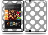 Kearas Polka Dots Whtie On Gray Decal Style Skin fits Amazon Kindle Fire HD 8.9 inch