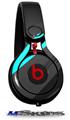WraptorSkinz Skin Decal Wrap compatible with Beats Mixr Headphones Jagged Camo Neon Teal Skin Only (HEADPHONES NOT INCLUDED)