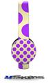 Kearas Polka Dots Purple On Cream Decal Style Skin (fits Sol Republic Tracks Headphones - HEADPHONES NOT INCLUDED) 
