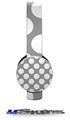 Kearas Polka Dots Whtie On Gray Decal Style Skin (fits Sol Republic Tracks Headphones - HEADPHONES NOT INCLUDED) 