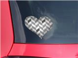 Chevrons Gray And Charcoal - I Heart Love Car Window Decal 6.5 x 5.5 inches
